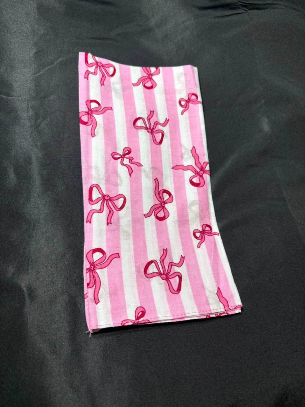 New 22” Pink Striped Scarf with Bow Print Bandana